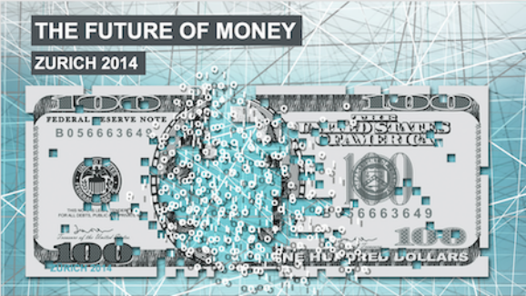 Titel of 1000Vordenker Session Future of Money Zurich 2014